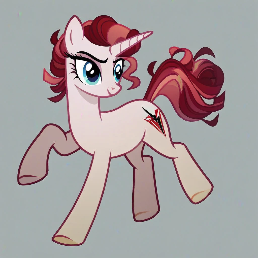 score_9, score_8_up, score_7_up, score_6_up, score_5_up, score_4_up, show accurate, full body, simple background, feral pony, female pony, beautiful appearance, cutiemarck, unicorn, original character