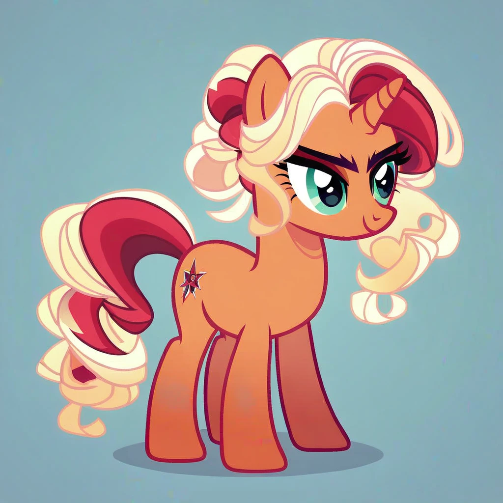 score_9, score_8_up, score_7_up, score_6_up, score_5_up, score_4_up, show accurate, full body, simple background, feral pony, female pony, beautiful appearance, cutiemarck, unicorn, original character