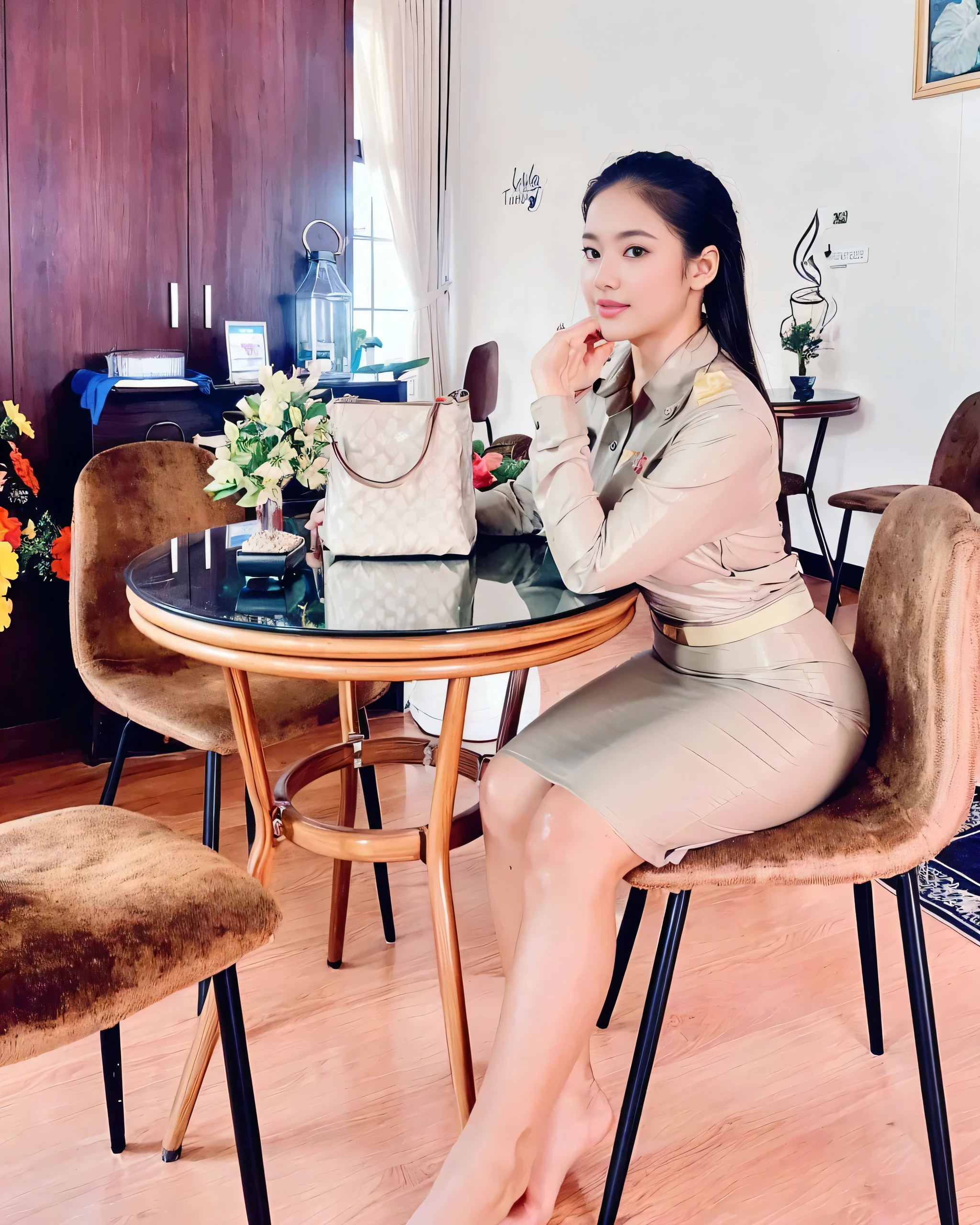 A Beautiful Girl, korea, 1man, Fair-skinned, full body image, 18-20 years old, (gorgeous face, face shape., beautidul eyes, Beautiful Nose, Red mouth), (long-haired), ((Thai sarong, pink, thin)), ((bathe)), ((enormous breasts, breast augmentation, huge breast)), (((ผอมthin, ผอมthin, Flat stomach, beautiful legs, Slender Legs), (body dripping wet), (((no underwear.))), Thai rice fields, folk, natural