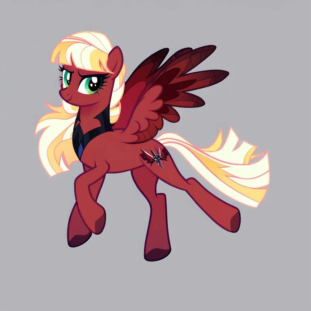 score_9, score_8_up, score_7_up, score_6_up, score_5_up, score_4_up, show accurate, full body, simple background, feral pony, female pony, beautiful appearance, cutiemarck, pegasus, original character