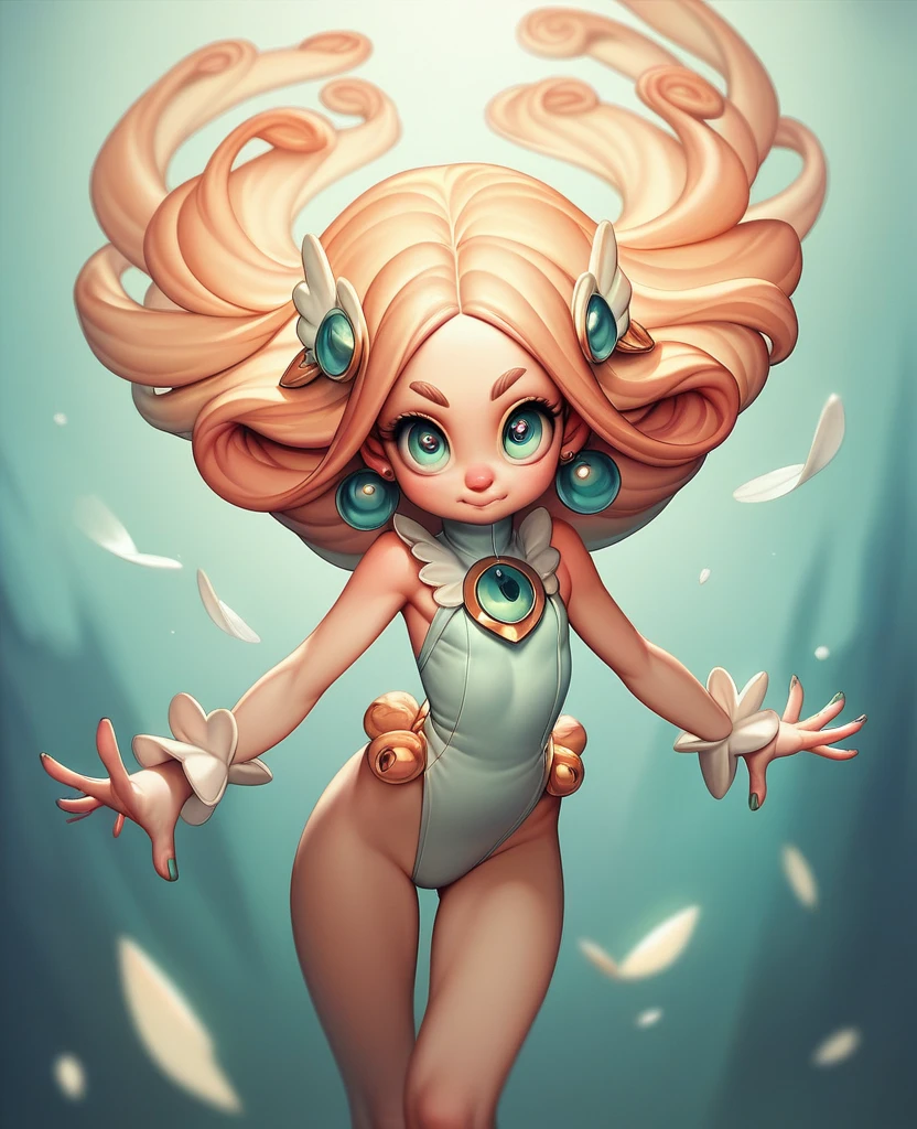 Nail tip character,Her outfit is flashy nail art.,Super delicate cute face,Super delicate eyes,Super delicate hands,Super delicate legs,Super delicate mouth,