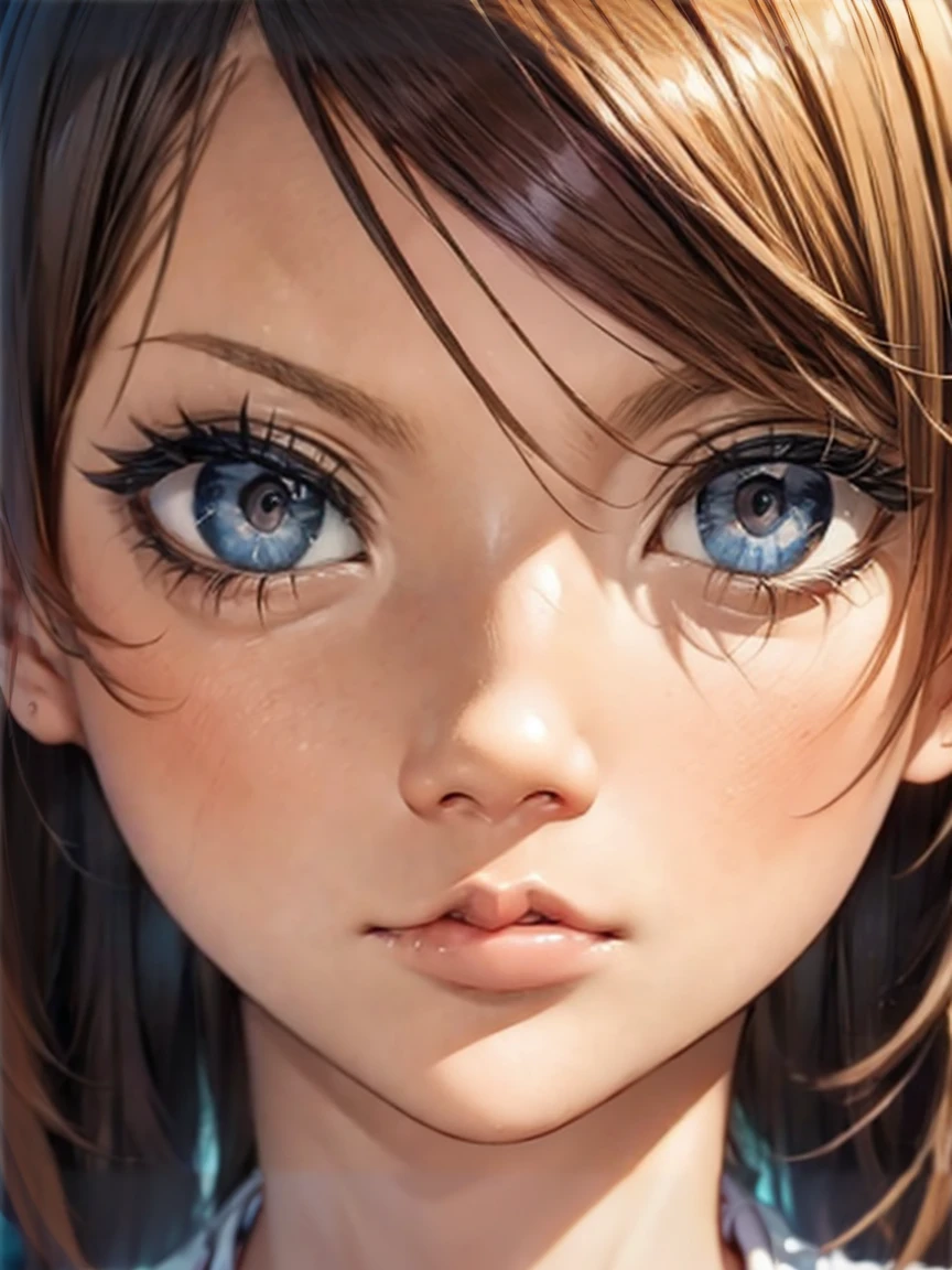 ((1 girl))、((Face close-up:1.4))、((I narrowed my eyes.:1.2))、((throw))、((Push out&#39;jaw))、((From above:1.2))、Leaning forward、((look up:1.4))、((Open your mouth:1.2))、Please raise your hand、((Micro Bikini:1.4))、Highest quality、Super Resolution、Digital Illustration、((14 years old, Middle school students))、((Still a young body))、((Baby Face))、((Very small breasts))、