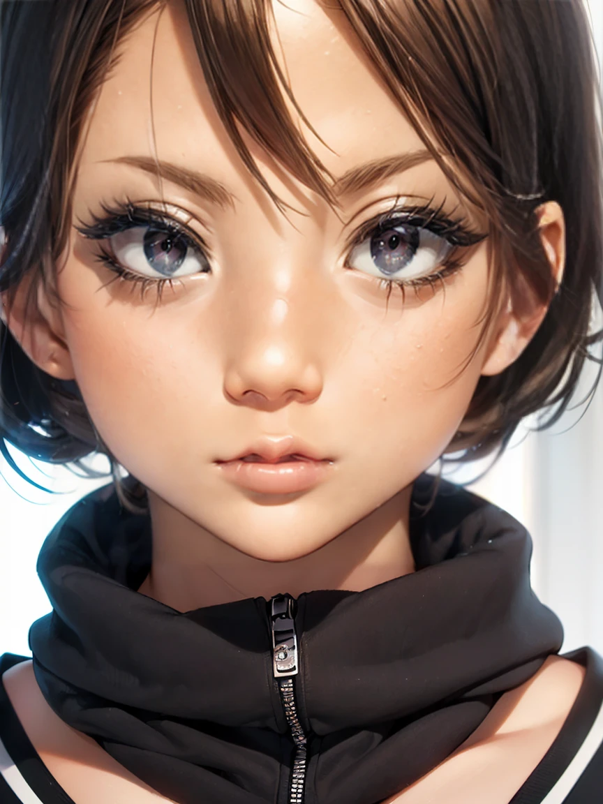 ((1 girl))、((Face close-up:1.4))、((I narrowed my eyes.:1.2))、((throw))、((Push out'jaw))、((From above:1.2))、Leaning forward、((look up:1.4))、((Open your mouth:1.2))、Please raise your hand、((Micro Bikini:1.4))、Highest quality、Super Resolution、Digital Illustration、((14 years old, Middle school students))、((Still a young body))、((Baby Face))、((Very small breasts))、
