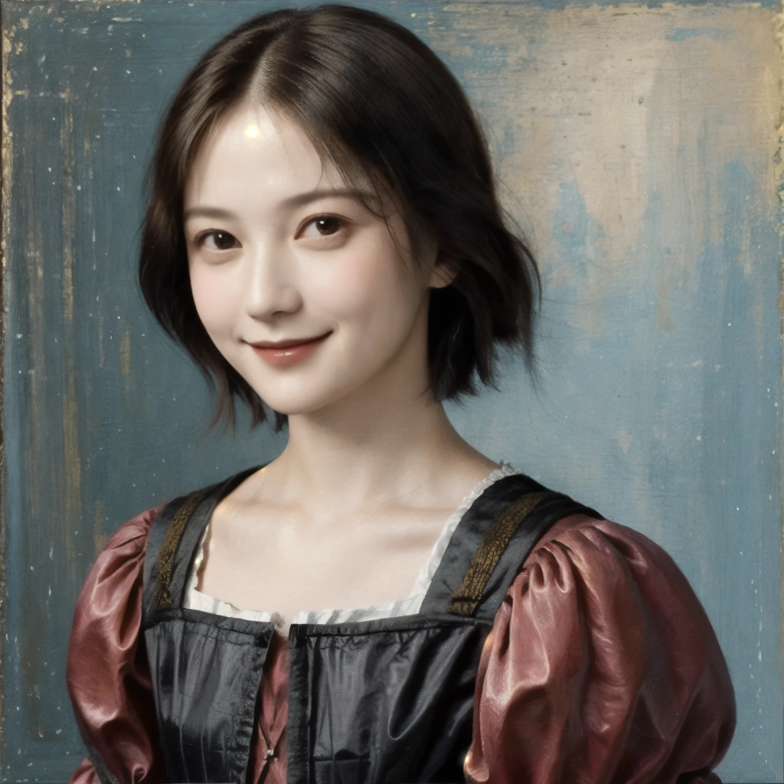 261 20-year-old female, (Short Hair 46),(Genuine,chest),Old-fashioned smile,(Paintings by Leonardo da Vinci)