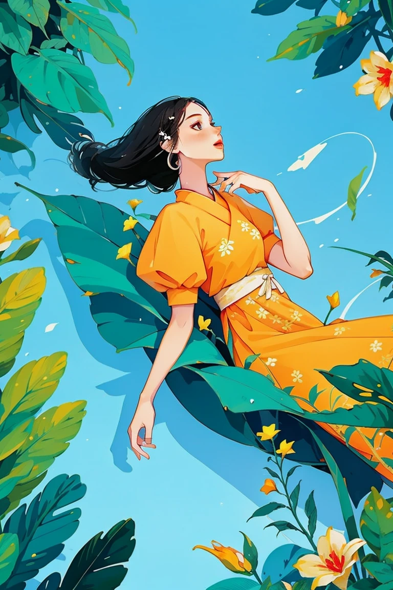 masterpiece, high quality, 1girl, black hair, yellow dress, leaves, flower, J_web_illustration 

yxycolor,best qualityer, work of art, extremely detaild, detailed back ground, flowers, standing alone, ssmile, long hair, cinta, duffel bag, ha, yellow flowers, eyes browns, :d, 弓, orange flowers, blush, whole body, green cinta, volantes, bangss, standing, white flowers, litter, Garden, sitting down

Mature girl, blue and white hair color, floating hair, delicate and flexible eyes, intricate brocade hanfu, gorgeous accessories, wearing pearl earrings, FOV, f/1.8, masterpiece, ancient Chinese style architecture, blue sky, flower petals flying, front portrait shot, Chang'e, side lighting, sunlight shining on people