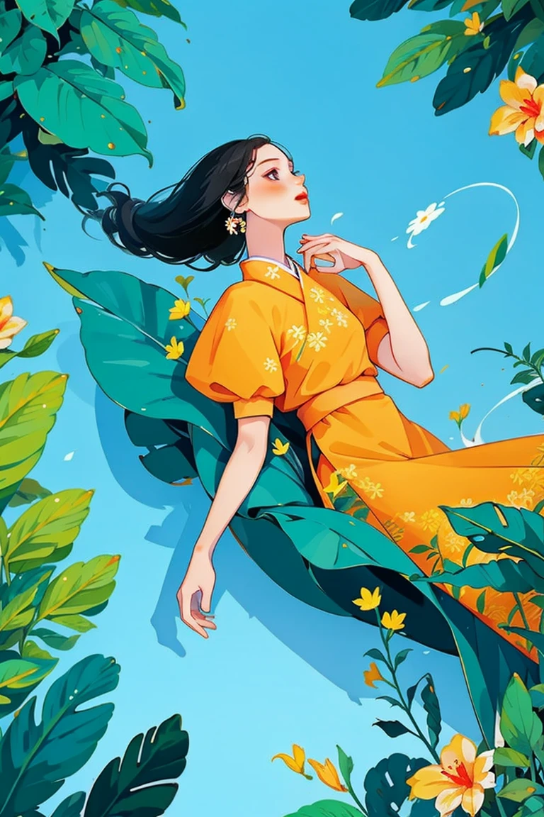masterpiece, high quality, 1girl, black hair, yellow dress, leaves, flower, J_web_illustration 

yxycolor,best qualityer, work of art, extremely detaild, detailed back ground, flowers, standing alone, ssmile, long hair, cinta, duffel bag, ha, yellow flowers, eyes browns, :d, 弓, orange flowers, blush, whole body, green cinta, volantes, bangss, standing, white flowers, litter, Garden, sitting down

Mature girl, blue and white hair color, floating hair, delicate and flexible eyes, intricate brocade hanfu, gorgeous accessories, wearing pearl earrings, FOV, f/1.8, masterpiece, ancient Chinese style architecture, blue sky, flower petals flying, front portrait shot, Chang'e, side lighting, sunlight shining on people