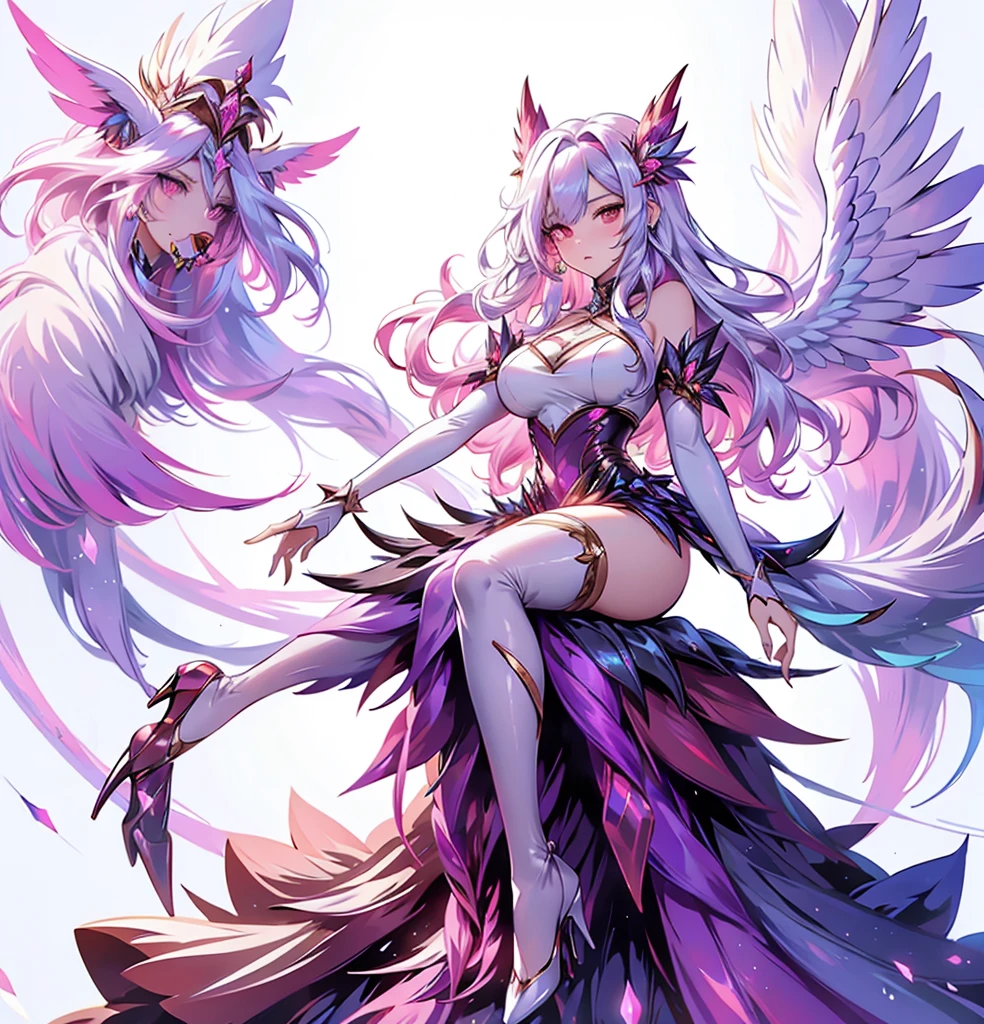Highest quality,masterpiece,The ultimate solution,fluffy,非常にcolorful,colorful,Sky Sky,top of the hill,Long dress in red magic robe,Long flowing pink hair,witch,Mature Woman,Red high heel pumps,Sit on the magic broom,Flight,Normal posture、Facing forward,Upper Body,身体はFacing forward,No text、(White Background:1.8)