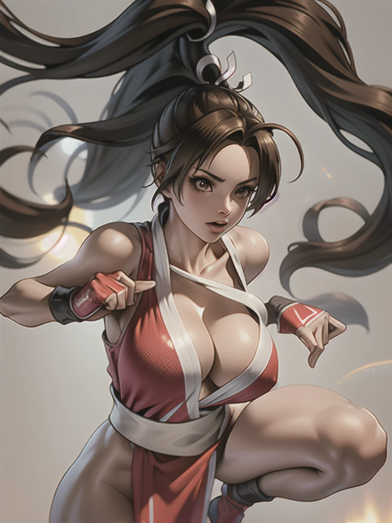 20-year-old woman, alone, athletic, brown hair tied in a braid, wears a red bandana on her forehead, wears blue fingerless gloves, wears blue gloves, high resolution, perfect image, very detailed, high contrast, colors digital, simple, medium shot, cinematic, ultra sharp focus, Award-winning photography, perfect contrast, high sharpness, depth of field, ultra detailed photography. global illumination, fluid, ultra high definition, 8k, Unreal Engine 5, ultra sharp focus, award-winning photography, Art Season Trends,