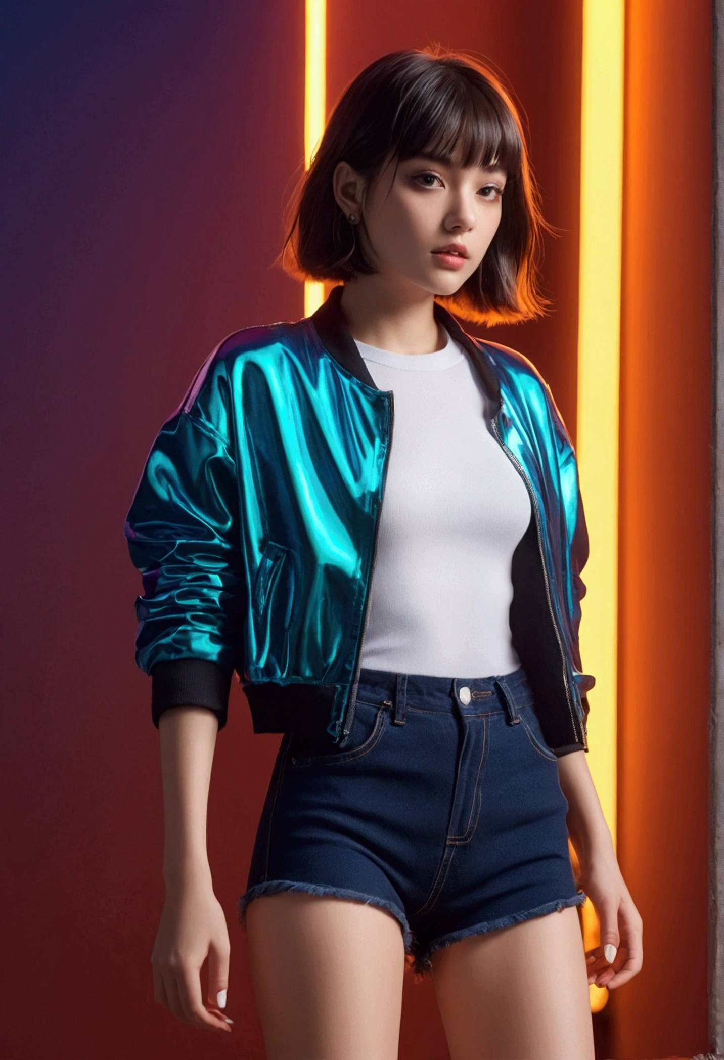 Girl stole 2D hot short outfit