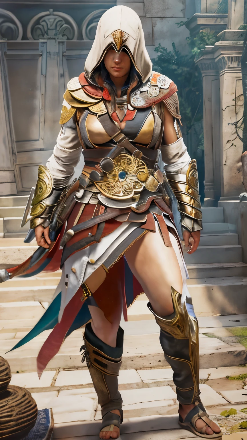 Very nsfw, extremely detailed Kassandra Assassin's Creed Universe sexy pose, revealing clothing, 