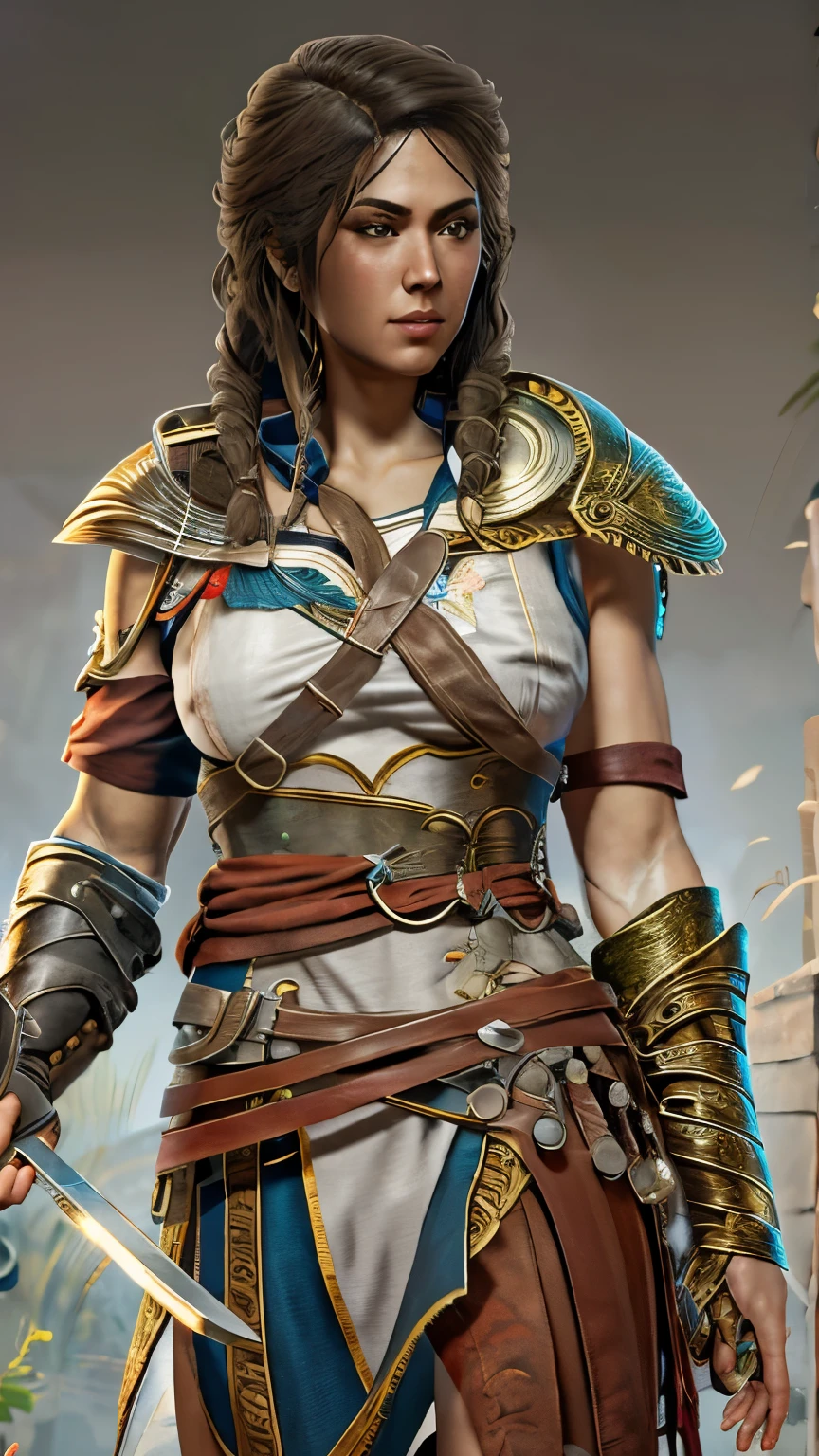 Very nsfw, extremely detailed Kassandra Assassin's Creed Universe sexy pose, revealing clothing, 