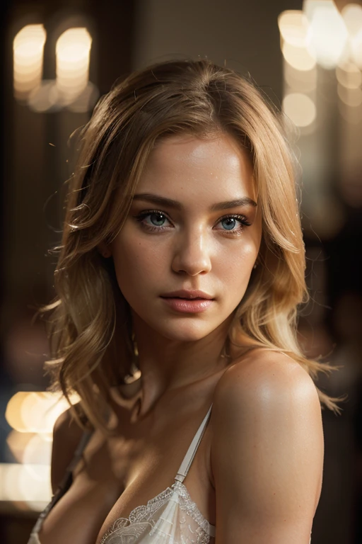 (detailed), a european woman with perfect face and blonde hair, in lingerie posing at full body photo shoot, masterpiece, photorealistic, 8k, cinematic lighting, dramatic shadows, vivid colors, detailed skin texture, (realistic, photo-realistic:1.37), (best quality:1.2), extremely detailed face and body, beautiful eyes, lips, nose, detailed hair, dramatic atmosphere, cinematic composition, elegant and graceful, nikon z9, 30mm lens, sharp focused face, f/4, iso 200, shutter 1/, cinematic light, medium shot, raw ,intricately detailed, award winning photograph, high sharpness, facial symmetry, bokeh, ultra-detailed