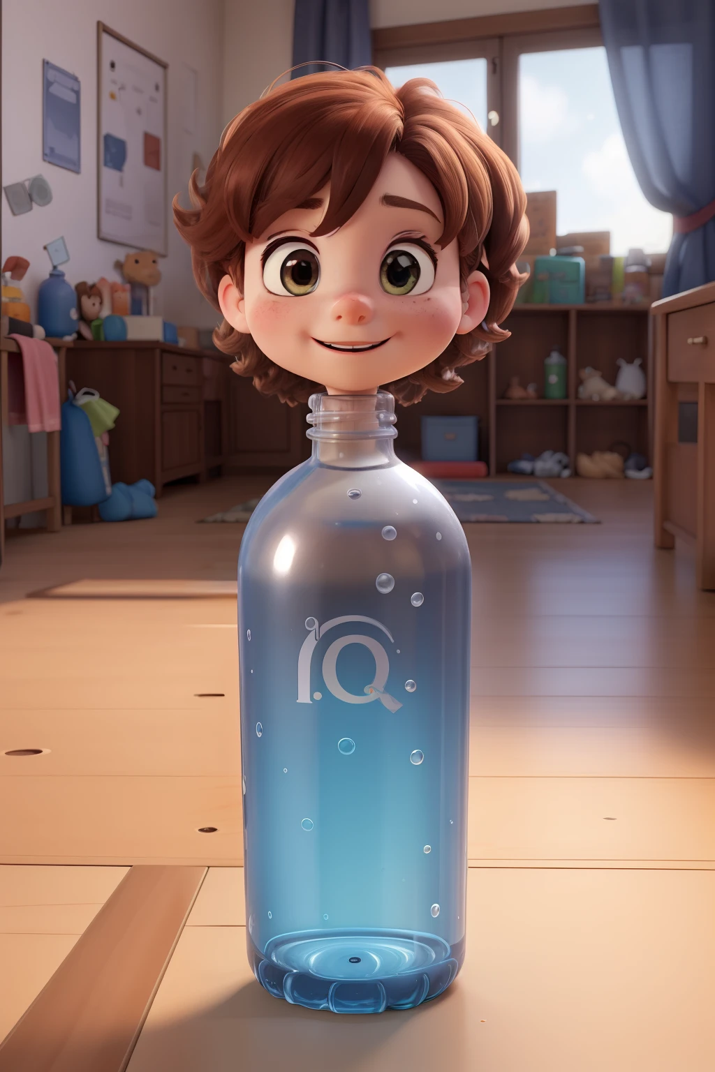 ((best qualityer)), ((illustration)), (detailded), children in the room with water bottles, add more children and use the 16 format:9, Make it more realistic