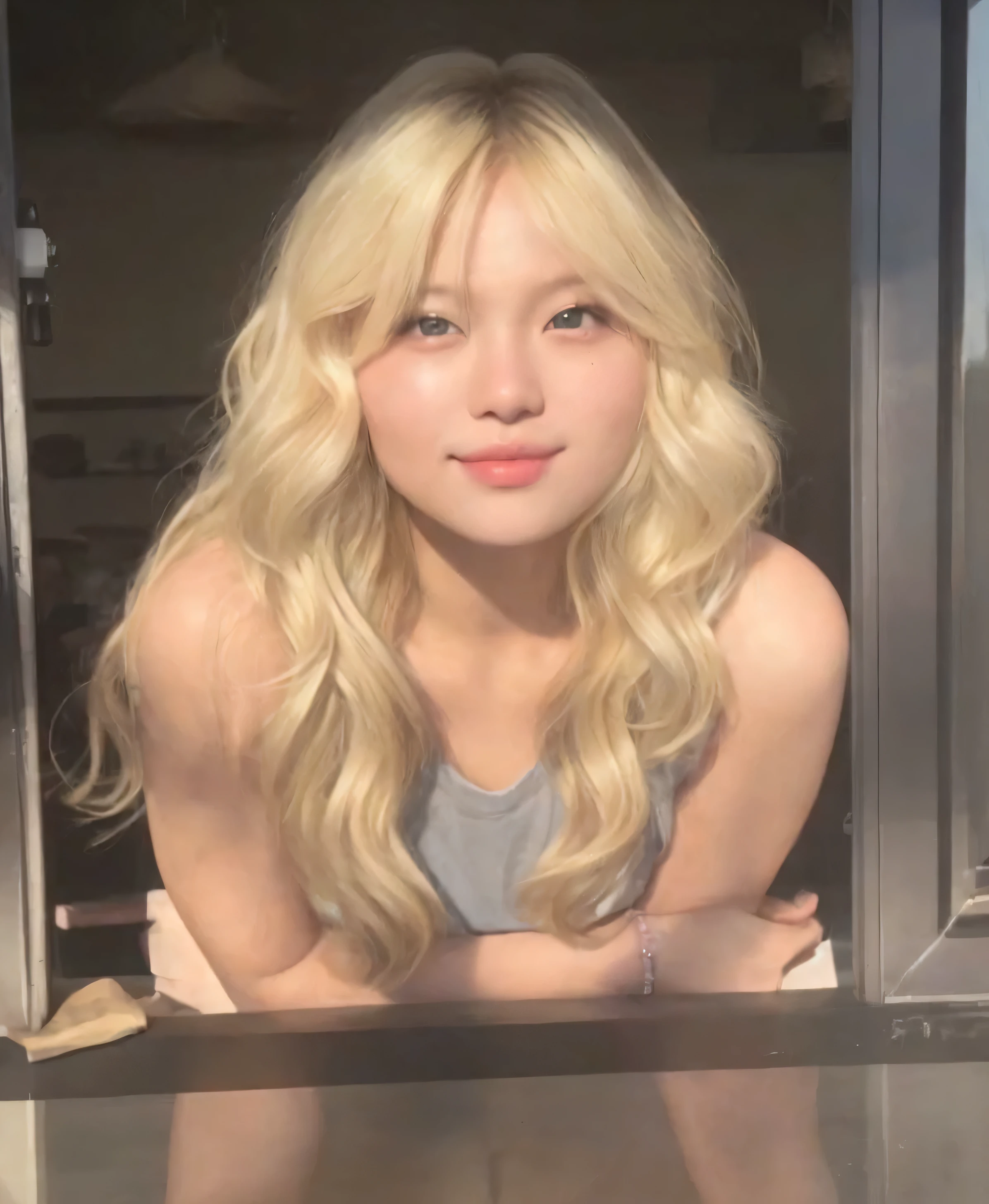 Beautiful blonde Asian girl