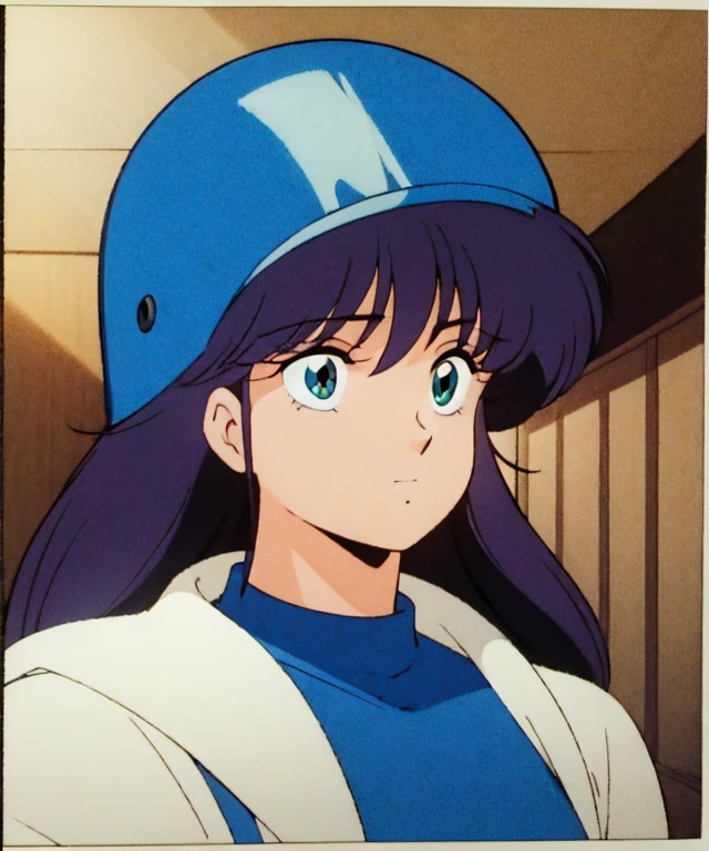 Beautiful woman wearing a helmet