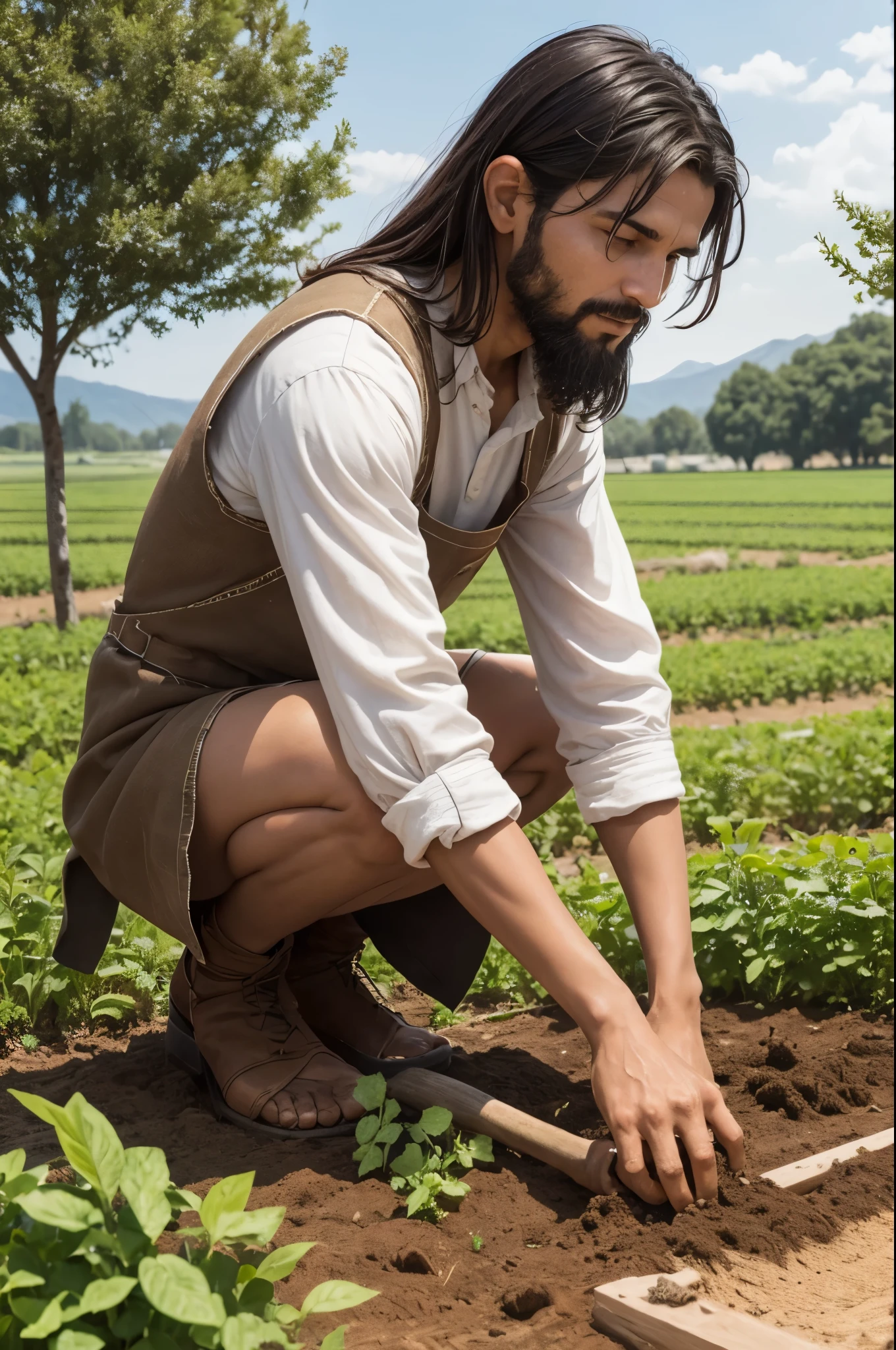 Samuel gratefully accepted a task. He began to prepare the soil with dedication, removing stones and organic herbs, remembering Jesus' parable of the sower. Did you know that the land will probably be ready to receive the seeds.