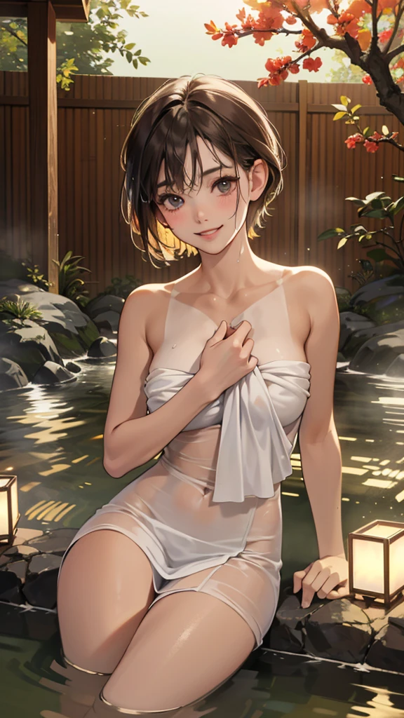 One Girl, solo:1.2, (1:1.2), cute, Realistic body, Sweaty skin, Glowing Skin, The body is slim, Short black hair, (Blunt bangs: 1.2), smile, cute顔, Delicate eyes,, ((Naked in a towel)), ((hot spring)), (No good), (Wet body), (Bend down and take off your panties), ((Wet Hair)), (Put your arms behind your head), (Spread your legs), ((Sexy and dynamic pose)), See through, Looking at the camera, Cowboy Lens, Highest quality,非常にdetailedな, High resolution, 非常にdetailedなCG, unity 8k wallpaper, Official Art, Production art, Illustrations for novels, By famous artists, Caustics, Fabric Shading, 非常にdetailedな肌, Perfect Anatomy, detailed, Cinema Lighting, Dynamic Lighting, Beautiful attention to detail, (Highest quality), (超detailedな), (Masseter muscle area), (High resolution), (original), Character Design, Game CG, detailed Manga Illustration, Realistic head to body size ratio:1.2