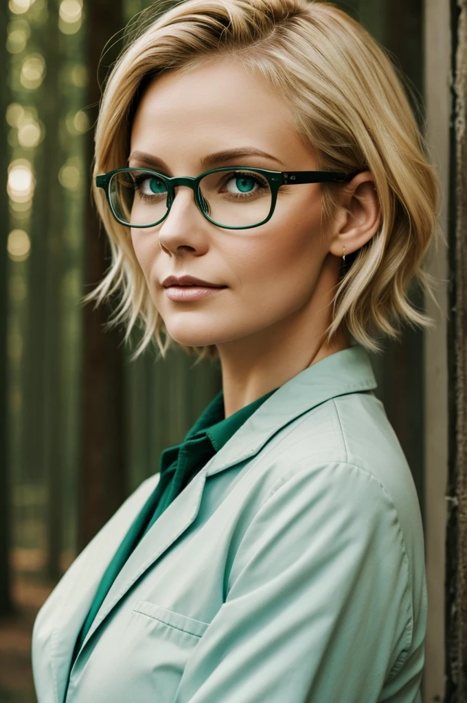women, 32 years, doctor. short blonde hair. Forest green eyes, Glasses. intelligent. cunning. I would be.