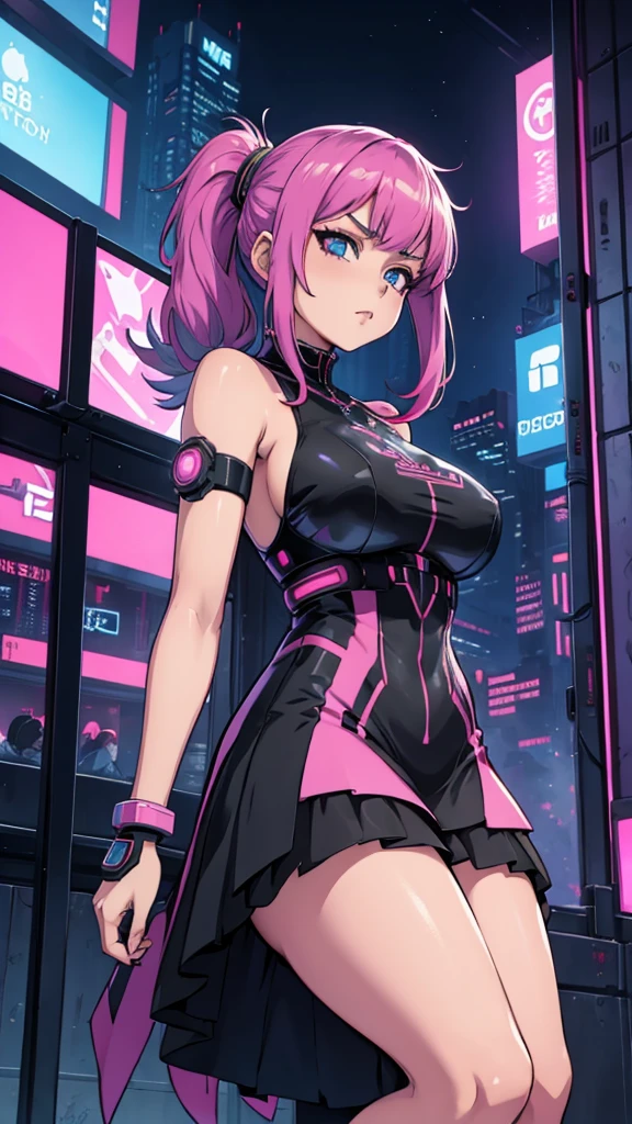 anime girl with dress and headband in front of a building, digital cyberpunk anime art, digital cyberpunk - anime art, anime cyberpunk art, cyberpunk anime girl, cyberpunk anime girl mech, 4K anime-style, best 4k konachan anime wallpaper, cyber school girl, cyberpunk anime art, portrait anime space cadet girl, anime girl from the future, garota cyberpunk sonhadora