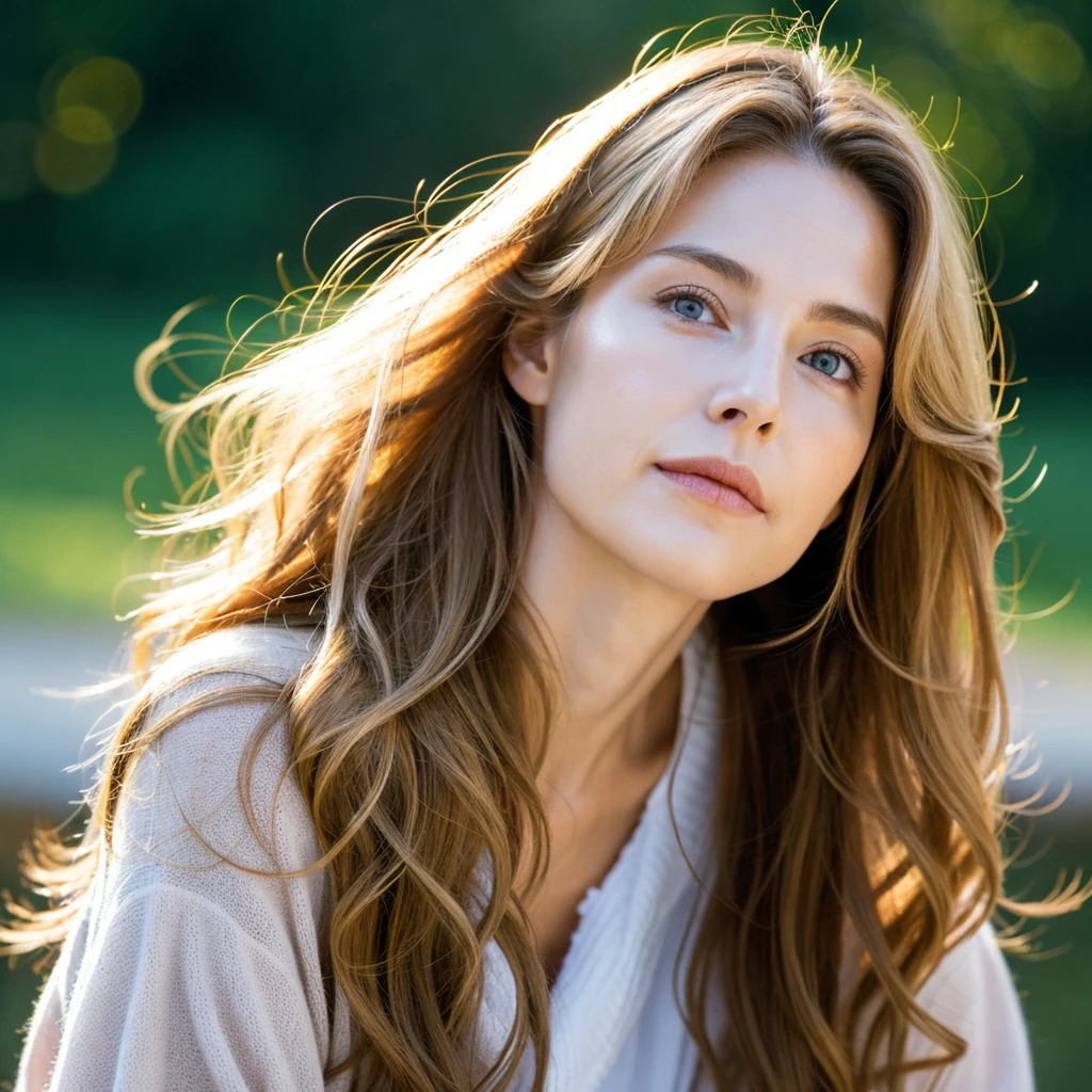 Beautiful mature woman with beautiful wavy long blond hair, Sexy Scandinavian beauty, Wet with rain, naked, Ultra-high resolution,(Realistic:1.4), ((Highest quality)), ((masterpiece)), (be familiar with),