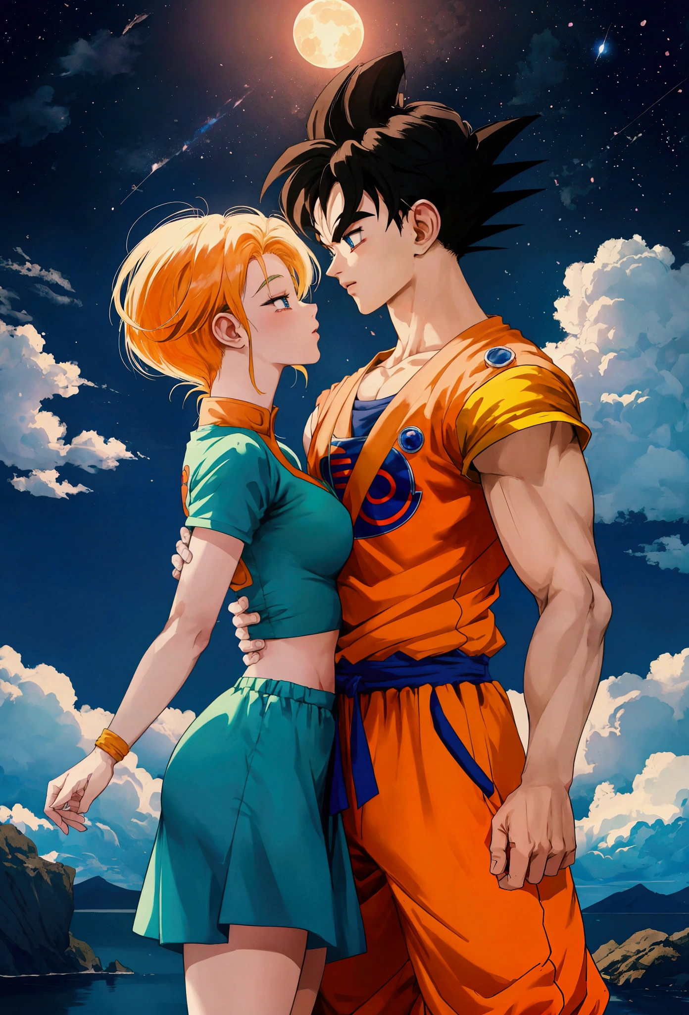 Dragon Ball goku and bulma kissing in the moonlight, estilo Anime 4K, Anime Wallaper, manga wallpaper 4k, high quality artwork, Dragon Ball artstyle, high definition artwork, hd Anime Wallaper, 4k post, 4k post, Anime 4K, Dragon Ball super, Dragon Ball style, Dragon Ball, animated image, 4k anime wallpaper SeaArt Bot Upscaling Estudio Dragon Ball goku and bulma kissing in the moonlight, estilo Anime 4K, Anime Wallaper, manga wallpaper 4k, high quality artwork, Dragon Ball artstyle, high definition artwork, hd Anime Wallaper, 4k post, 4k post, Anime 4K, Dragon Ball super, Dragon Ball style, Dragon Ball, animated image, 4k anime wallpaper