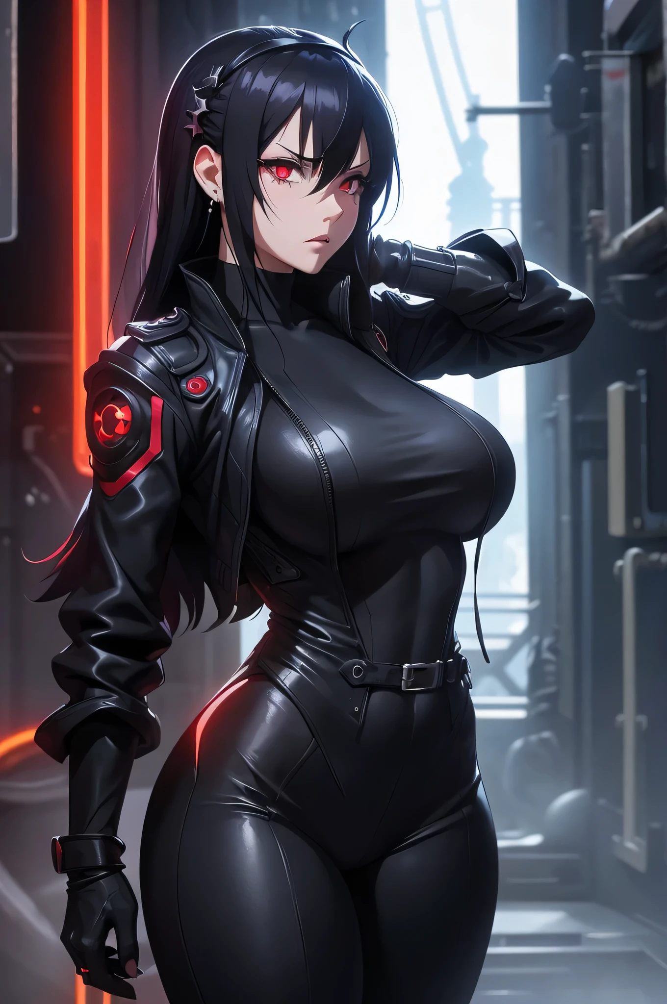 Black，chiaroscuro, Ray tracing, movie lighting, cowboy shooting, 8K, Yes, Super details, precise, best quality, Award-winning, Award-winning, A High resolution, masterpiece, high detail，guweiz on artstation pixiv, Popular topics on artstation pixiv, Detailed number concept art, author：Yang Jie, 2. 5D CGI anime fantasy artwork，ultra high definition，8K ，Realistic skin texture，chiaroscuro, Ray tracing, movie lighting, 8K, Yes, Super details, precise, best quality, Award-winning, Award-winning, A High resolution, masterpiece, high detail，in the snow，Clear，masterpiece， best quality， 8K， number， 1 girl， alone， stand up， hair accessories， Red eyes， Heartless expression， Bloodstained mechanical parts， electric wire， cable， failure effect， scary， Science fiction， futuristic， The background inside is darker， neon lights， cyberpunk characters， surreal， Strange， Disturbing， spine-chilling， scary， western metal，Red eyes，发Black，black long gloves，One-piece Pants，leggings，Highlight her graceful figure,Wrap the whole body and stand up，symbiont，（（Raised sexy）），Jumpsuits，Red eyes，Venom Possession，发Black，black long gloves，One-piece Pants，black one piece，Blood-red eyes，best quality, High resolution, super detailed, Vivid texture, mask, Bangs，wear socks，tears，Covered in black slime
