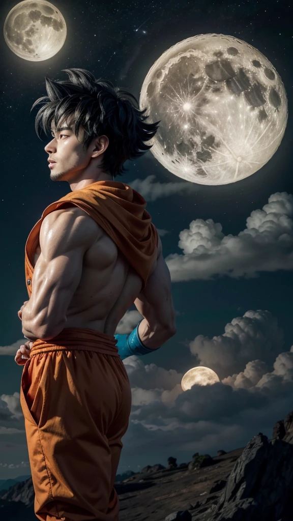 Goku , villany, nube,Nevoa, rio divisor,fullmoon,