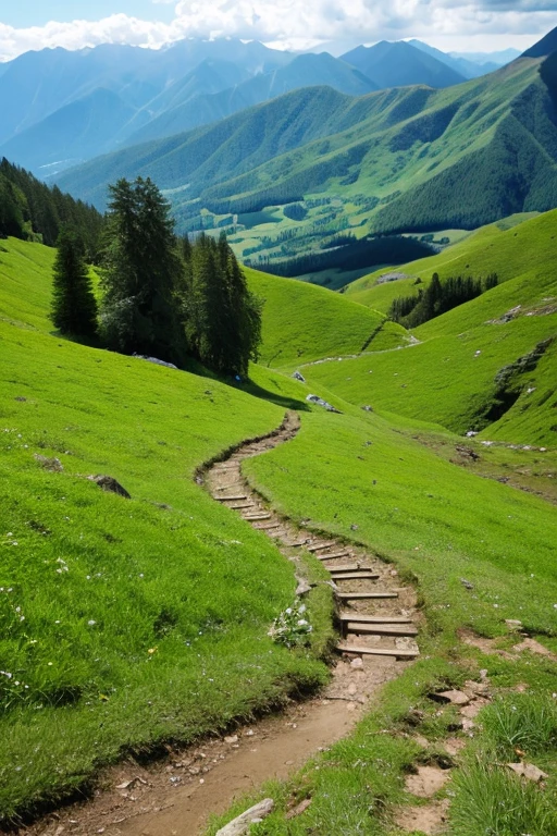 Mountain、green、No one here