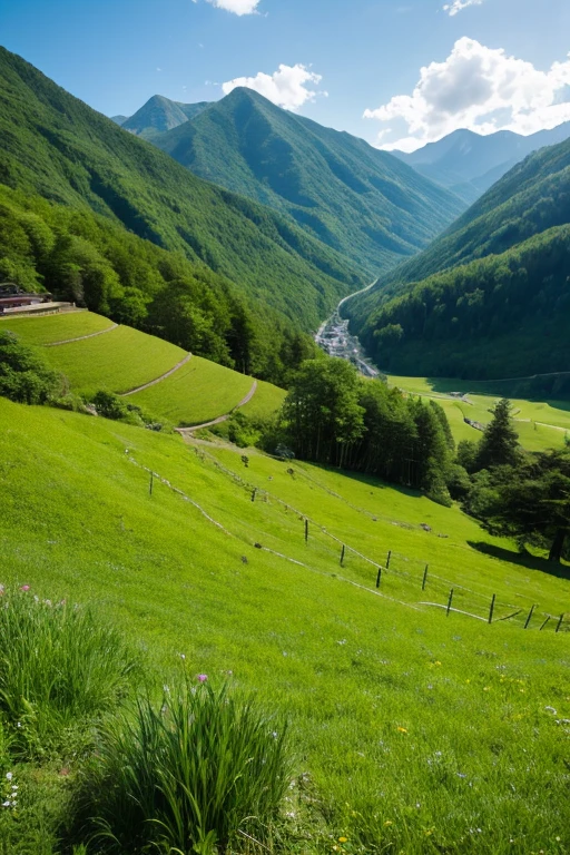 Mountain、green
