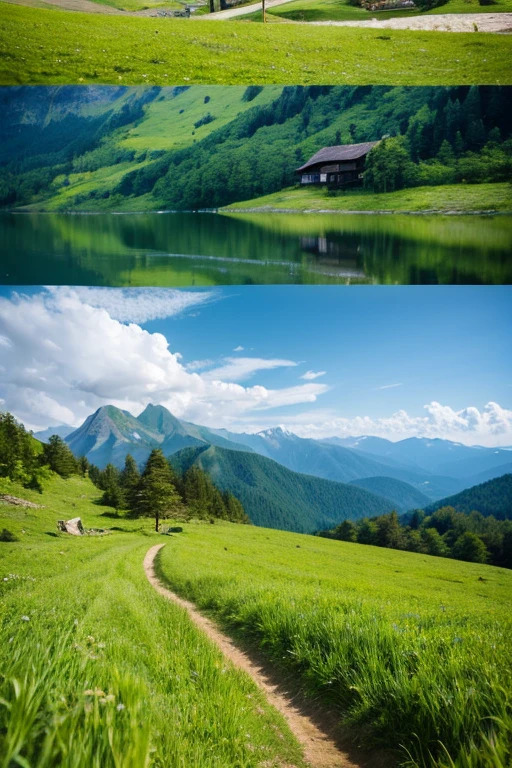 Mountain、green