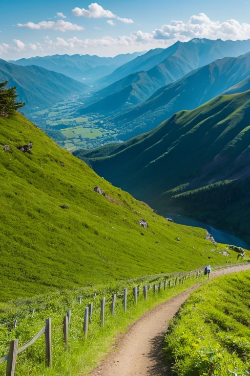 Mountain、green