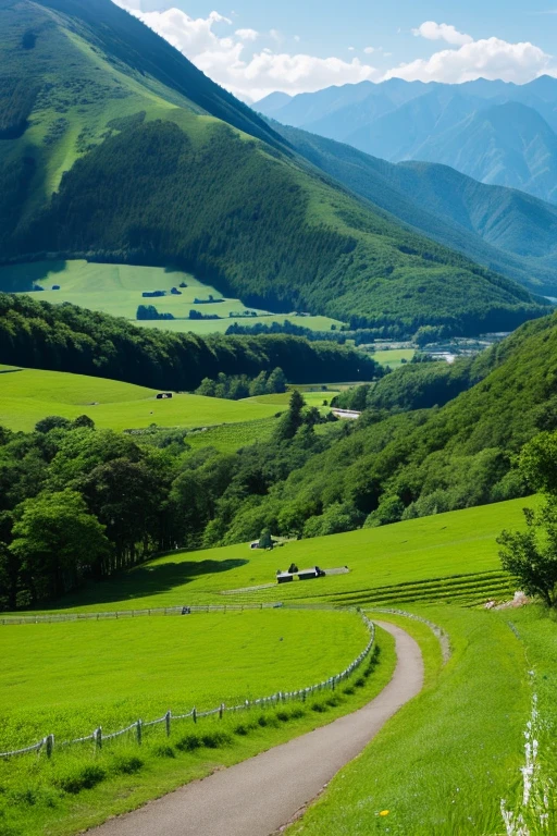 Mountain、green
