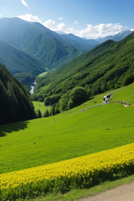 Mountain、green