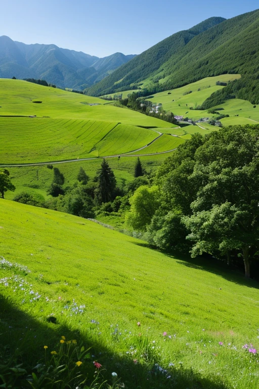 Mountain、green