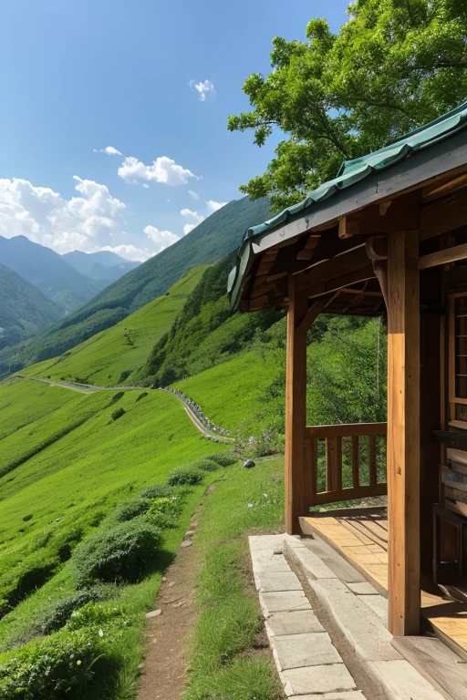 Mountain、green