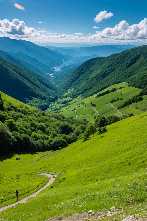 Mountain、green