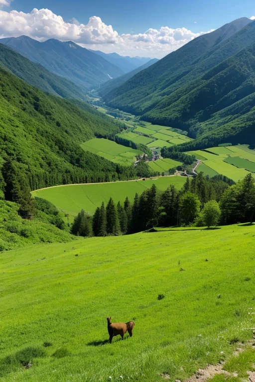 Mountain、green