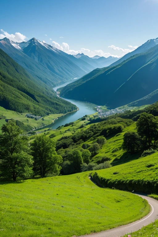 Mountain、green