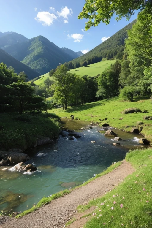 Mountain、green