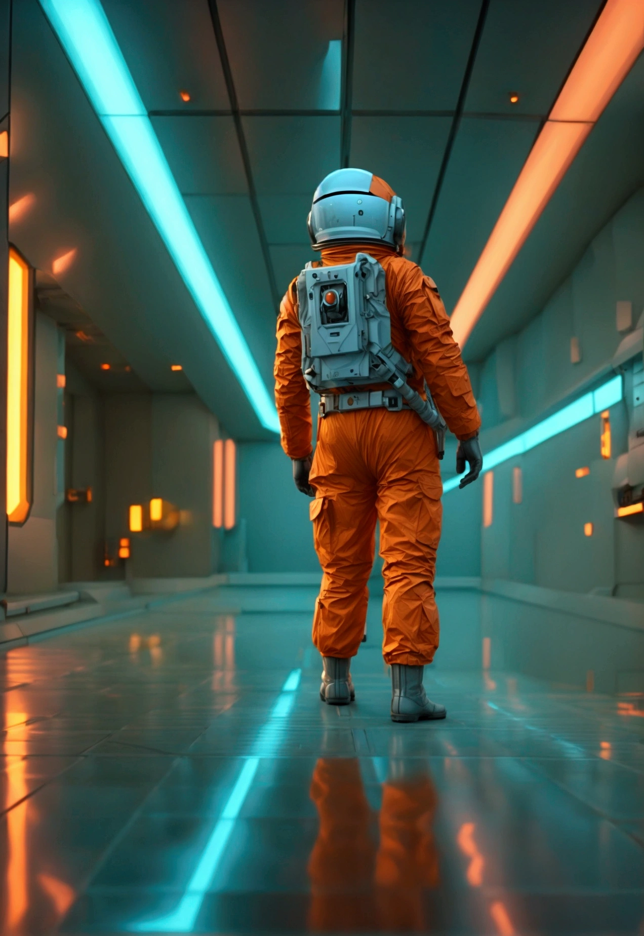 Recreate a scene from the film 2001: A Space Odyssey, directed by Stanley Kubrick