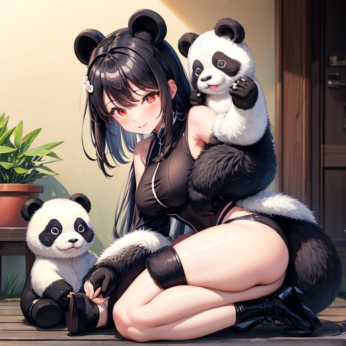 Panda making douhua