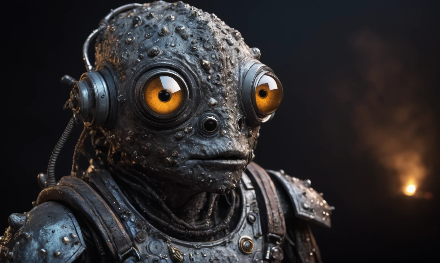 full body length shot,nerd graphite  Alien Entity,native africa slave ,azctec Finnish Lapland,Cinematic,soft colors, Technicolor,natural skin textures, hyper realism, hyper detailed,Extremely detailed,High contrast,Masterpiece,Realistic,Ultra Detailed, intricate details,realistic humid leather,extremely intricate details,Epic Realistic, cinematic style, irina yermolova,high contrast,hdr,extremely detailed, [deep night landscape],masterpiece, intricate details, eyes extremely detailed, high detailed eyes,8k resolution,retina, Nikon Z9,Korea,orc,Egypt, Pisces, transition between two art styles,full body length, Double contact, X-ray, Creative, vivid light, fantasy, Abstract, Surrealism, super detailed, high resolution,insanity national folk wear,skin  almost translucent, gothic elements,Mestichino,Light particles,chaos,starfish's leather,"(The best lighting, dark, dramatic), terror.),fish eyes, A Modern flat toon insane Robot of USSR , and helmet Style, tongs in hands, Tv head, pinhead, camouflage Rusty, Ambient in a meteorite crater super detailed, 