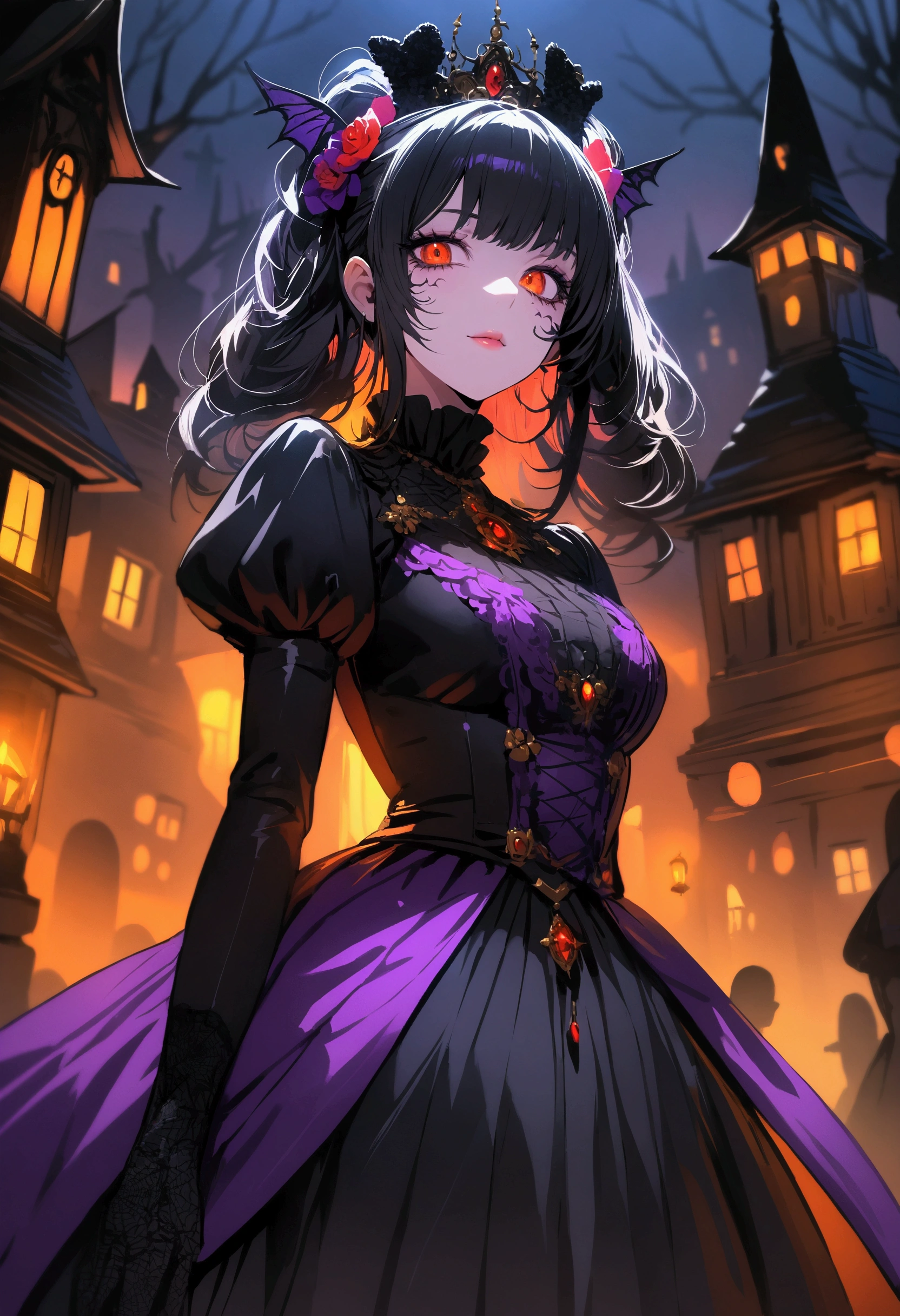 (high resolution),(Extremely detailed),[rich and colorful],(Depth of Field),(Perfect face),Detailed clothing,Dark haunted house,cobweb，girl