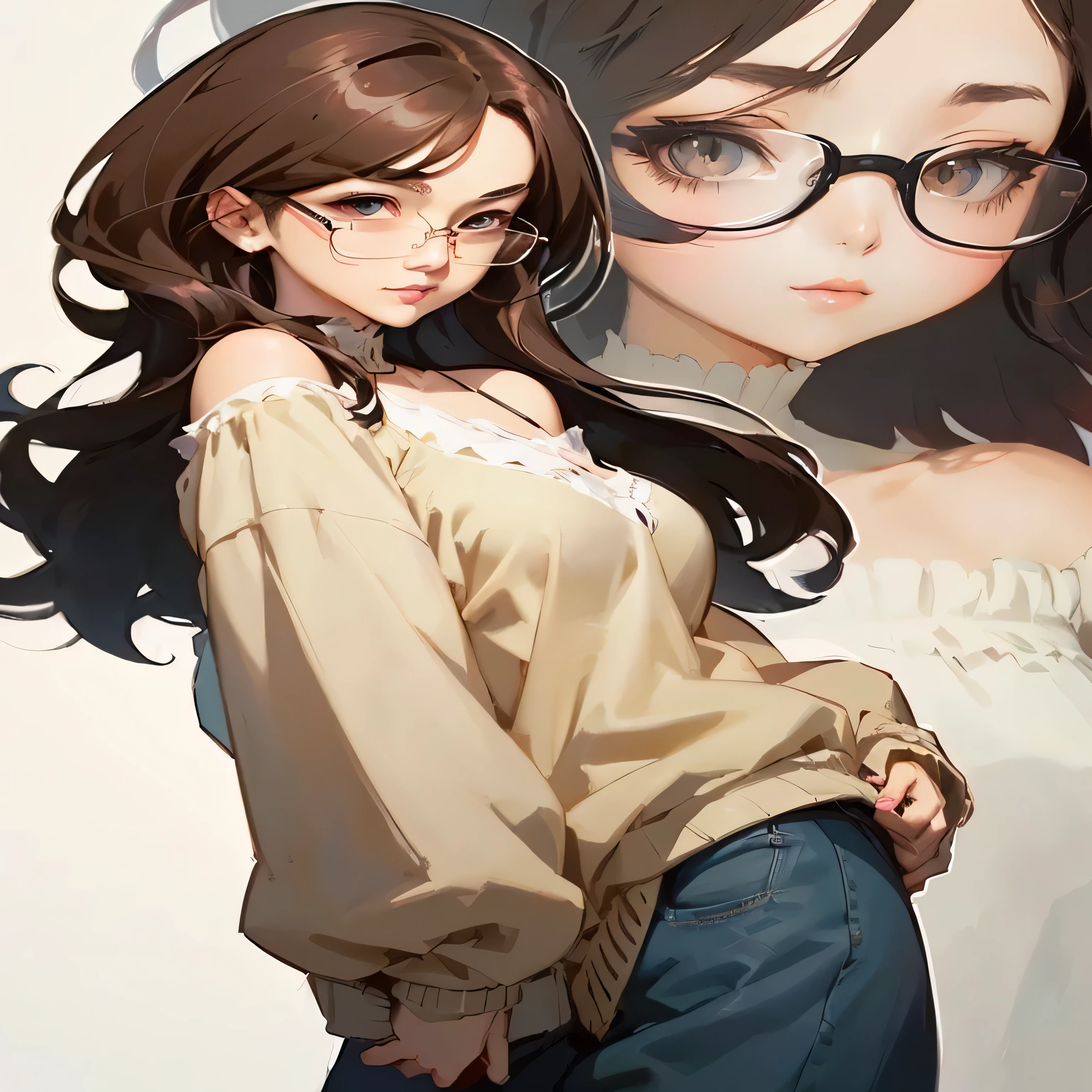 anime - style image of a woman and a man With glasses, guweiz style artwork, Artgerm and Atey Ghailan, Murata and Artgerm range, digital anime illustration, detailed digital anime art, guweiz, With glasses, Guweiz and Pixiv Artstation, Moe anime art style, artgerm style
