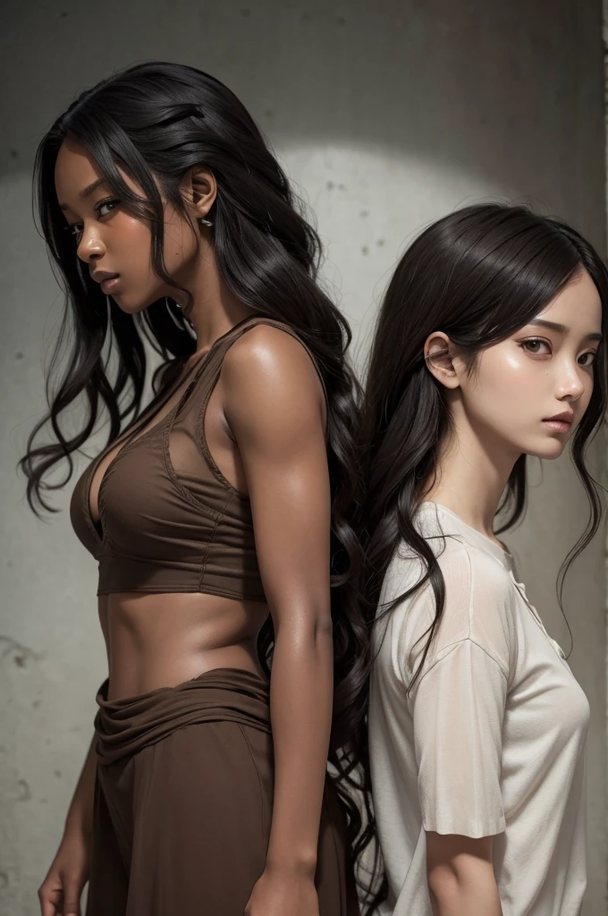 Shingeki no kyojin profile woman dark skin long curly hair 