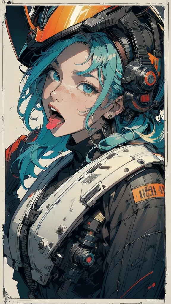 (((masterpiece, highest quality))),(((solo:1.2))),(((1girl:1.2))),32k wallpaper, very detailed, poster, vintage science fiction,(((((geometric cinematic movie poster))))), ((bauhaus)),(shape),(((abstract))),(mid century modern),(((((portfolio))))),(((((Close-up))))),(((((bust up))))),((((more various angle)))),((((highlight)))),((((heterochromia)))),(((complete. detailed face))),((((Extremely talented)))),(((((most complecated futristic machine))))),(Colorful color scheme),(((detailed unlimited complete equipment : helmet like a rail gun))),(((((Absolutely simple background))))),(((Texture for people : grunge))),(((((Open your mouth wide)))))