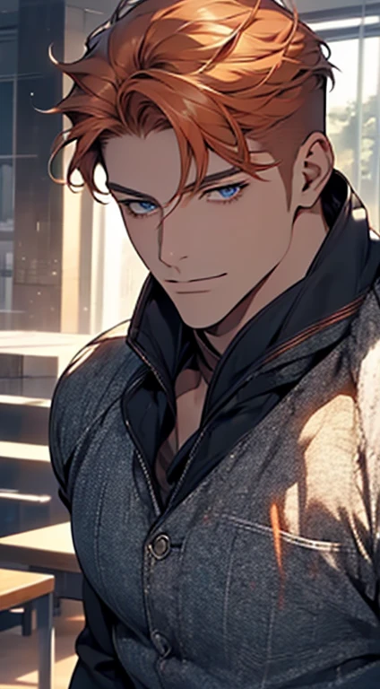 (best quality,4k,8k,highres,masterpiece:1.2),ultra-detailed,(realistic,photorealistic,photo-realistic:1.37),1 man,31 years old,mature man,very handsome,without expression,smile,short grey b
Orange hair,blue eyes,penetrating gaze,perfect face without errors,imposing posture,businessman,office background,cinematic lighting,hdr image