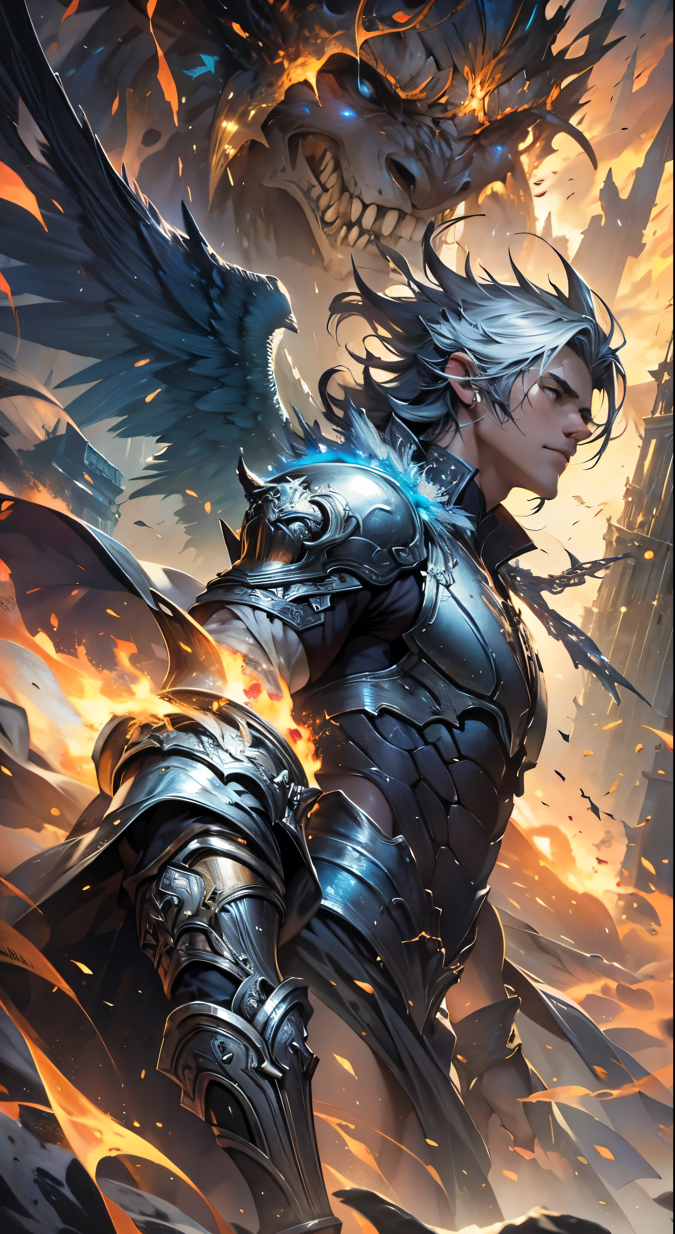 The Horde of Male Celestial Angels Descending from the Sky, realistic epic, soft cinematic portrait, Adobe Lightroom, Photo Lab, highly detailed, faded, (neutral colors: 1.2), (HDR: 1.4), (soft colors:1.2), hyperdetailed, (Artstation:1.4), cinematic, warm lights, dramatic light, (intricate details:1.1), complex background, (Rutkowski:0.66), (blue and orange:0.4)