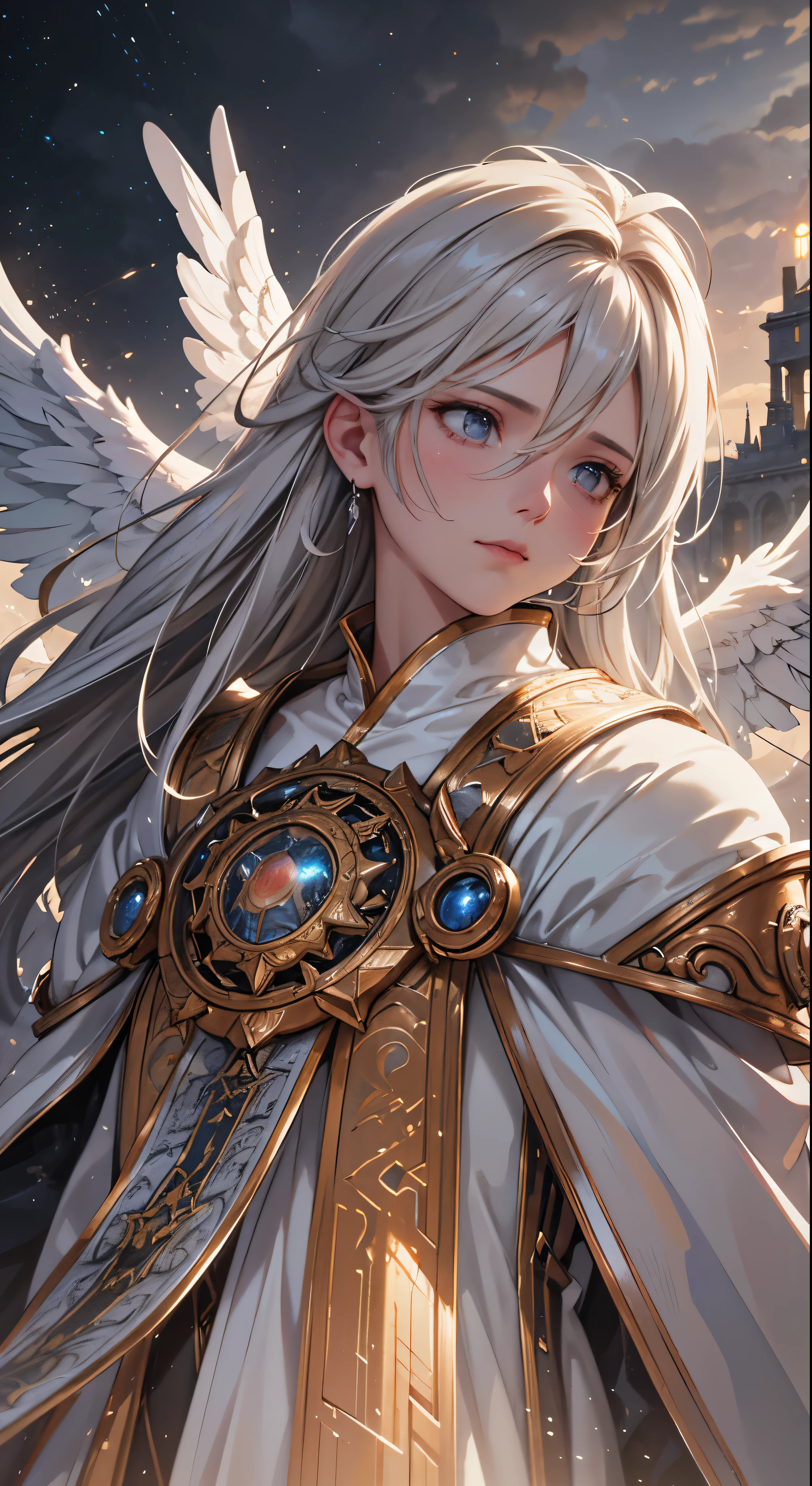 The Horde of Male Celestial Angels Descending from the Sky, realistic epic, soft cinematic portrait, Adobe Lightroom, Photo Lab, highly detailed, faded, (neutral colors: 1.2), (HDR: 1.4), (soft colors:1.2), hyperdetailed, (Artstation:1.4), cinematic, warm lights, dramatic light, (intricate details:1.1), complex background, (Rutkowski:0.66), (blue and orange:0.4)