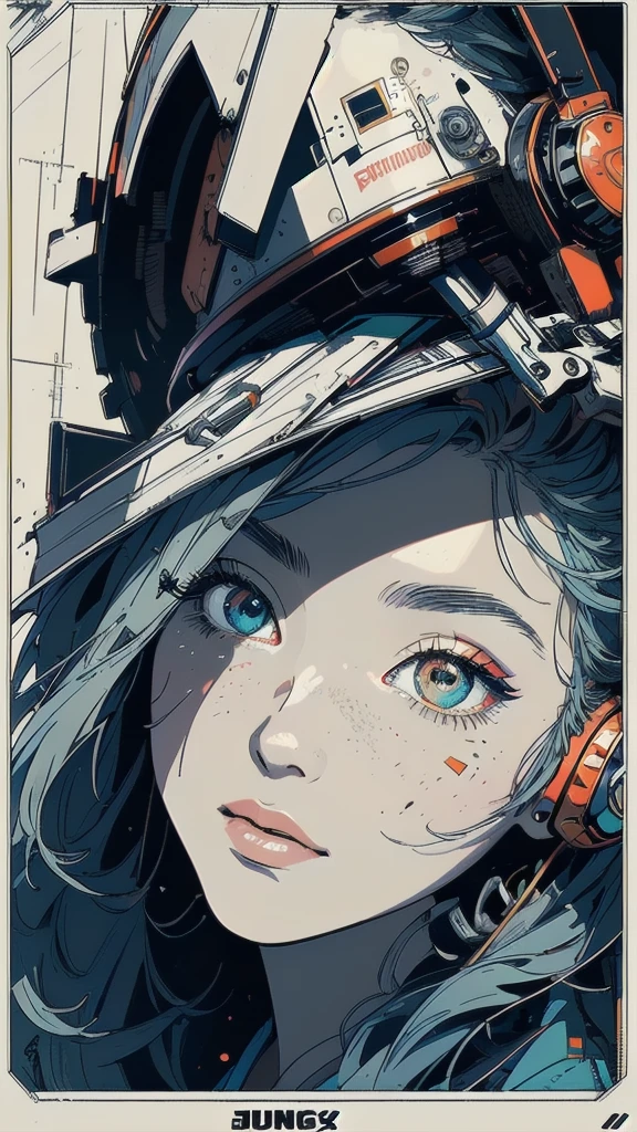 (((masterpiece, highest quality))),(((solo:1.2))),(((1girl:1.2))),32k wallpaper, very detailed, vintage science fiction,(((((geometric cinematic movie poster))))), ((bauhaus)),(shape),(((abstract))),(mid century modern),((((more various angle)))),((((highlight)))),((((heterochromia)))),(((complete. detailed face))),((((Extremely talented)))),(((((most complecated futristic machine))))),(Colorful color scheme),(((detailed unlimited complete equipment : headphone like a rail gun))),(((((Absolutely simple background))))),(((Texture for people : grunge))),(((((Line art)))))